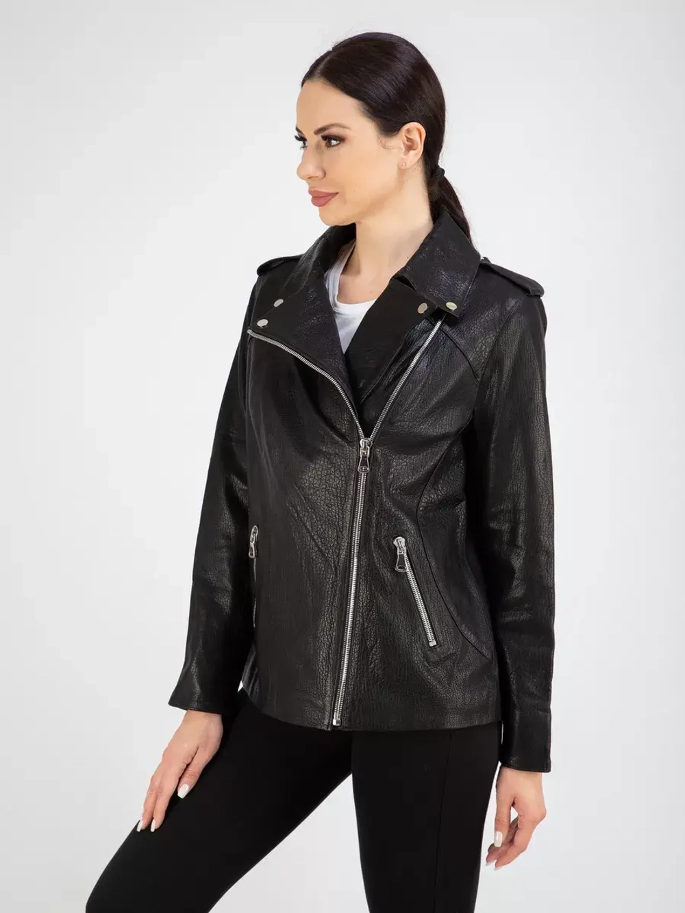 Кожаная куртка демисезонная косуха