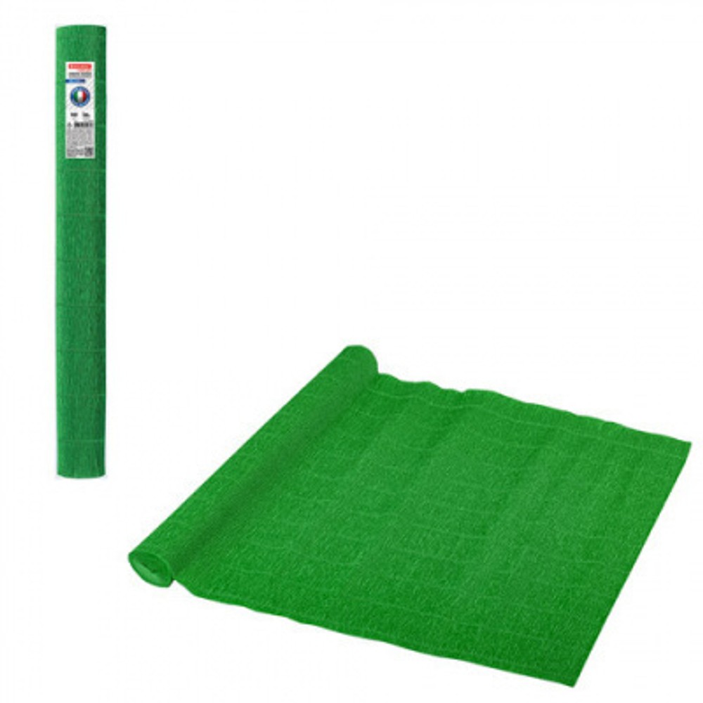 Бумага гофрированная (ИТАЛИЯ) 140 г/м2, зеленая (963), 50х250 см, BRAUBERG FIORE, 112578
