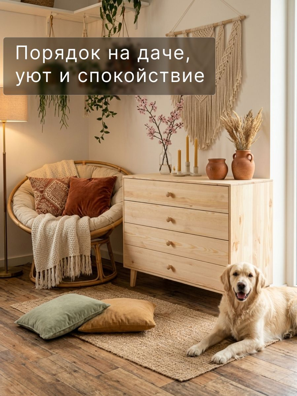 Комод, 60х45х80, Сосновая классика, c ящиками, массив сосны, Dipriz