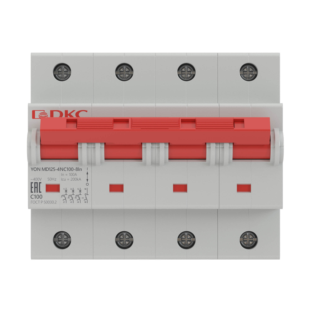 Авт. выкл. модульный YON MD125 3P+N 100А D 15kA