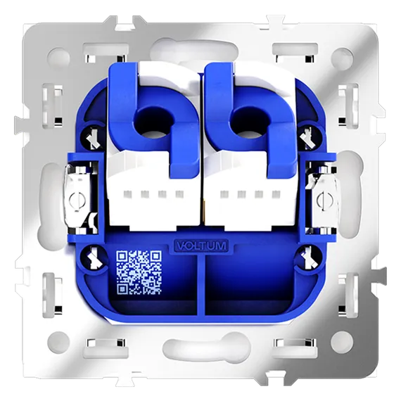 Розетка компьютерная встраиваемая VOLTUM S70 двойная RJ45+RJ45 кат.6, (белый матовый)