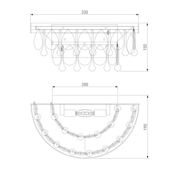 60165/2/ настенный светильник/ латунь