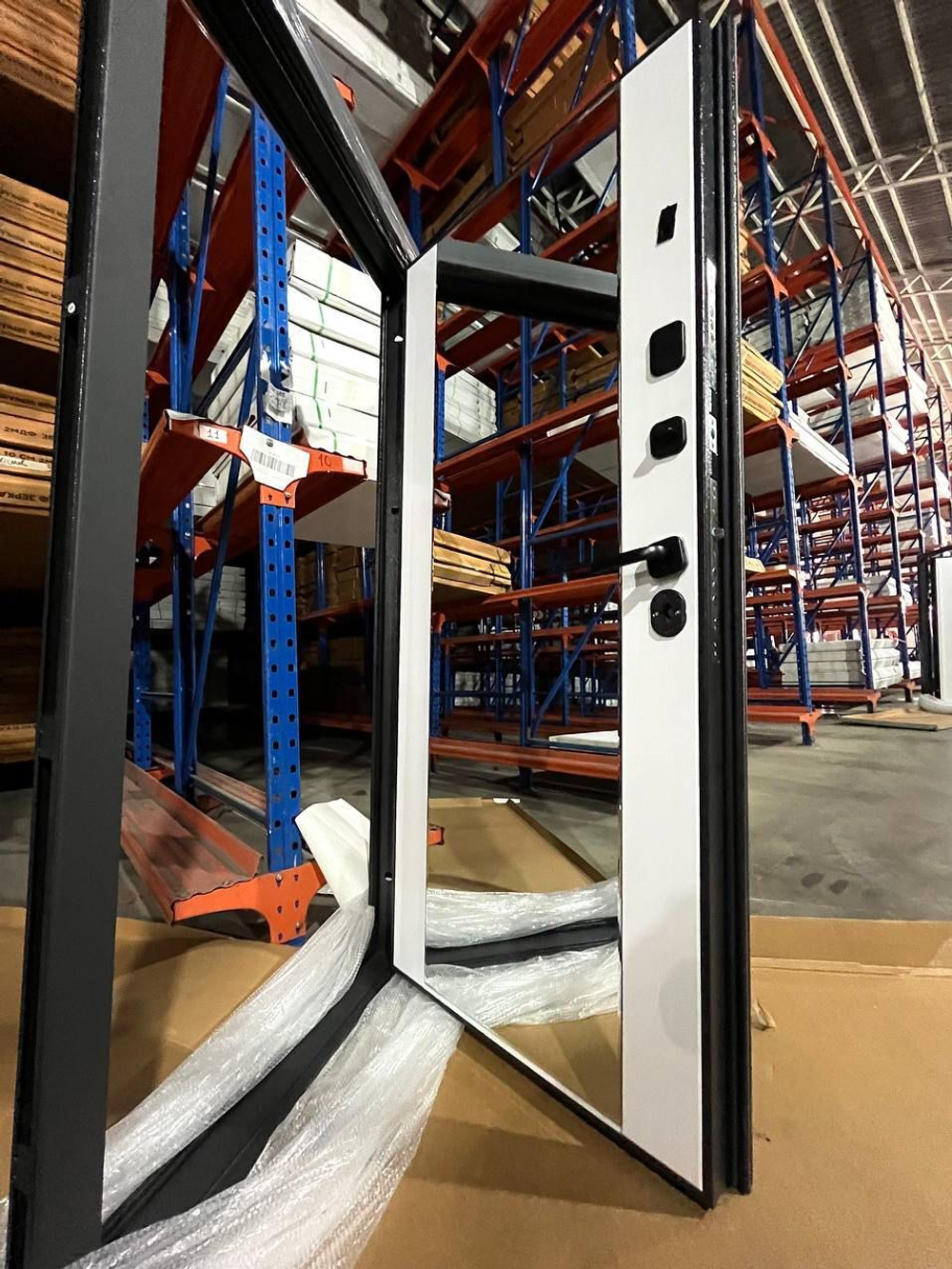 Дверь входная 10см мдф букле графит Зеркало