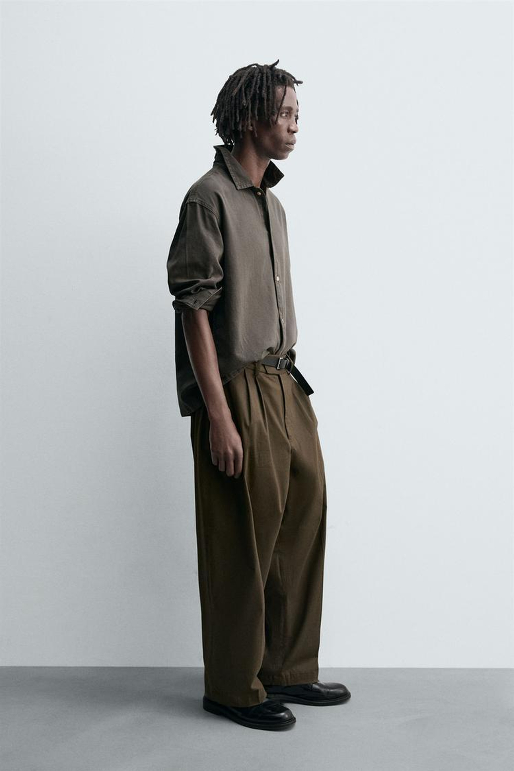 ZARA ДЖИНСОВАЯ РУБАШКА, ЗЕЛЕНЫЙ/СЕРЫЙ