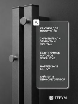 Полотенцесушитель Calido 2 PRO 110х8 серый графит