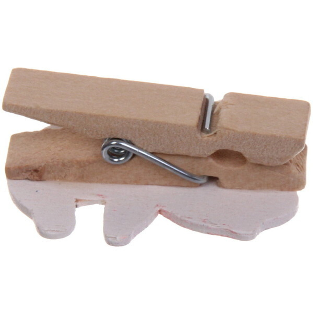 Прищепки декоративные «Дед Мороз с подарком» 3,5 см (набор 6 шт)