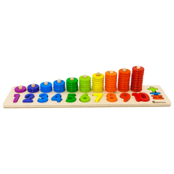Пирамидка "Счетовод", развивающая игрушка для детей, обучающая игра из дерева