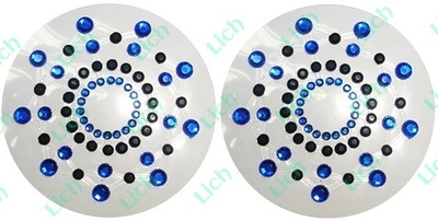 Черно-синее украшение со стразами для сосков