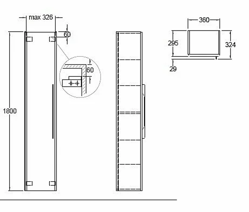 Шкаф-пенал Geberit Smyle 805002000 36 дуб