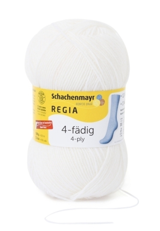 Пряжа носочная Regia 4-fadig Color (02080/Белоснежный)