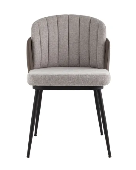 Стул Penn серая рогожка/коричневая экокожа