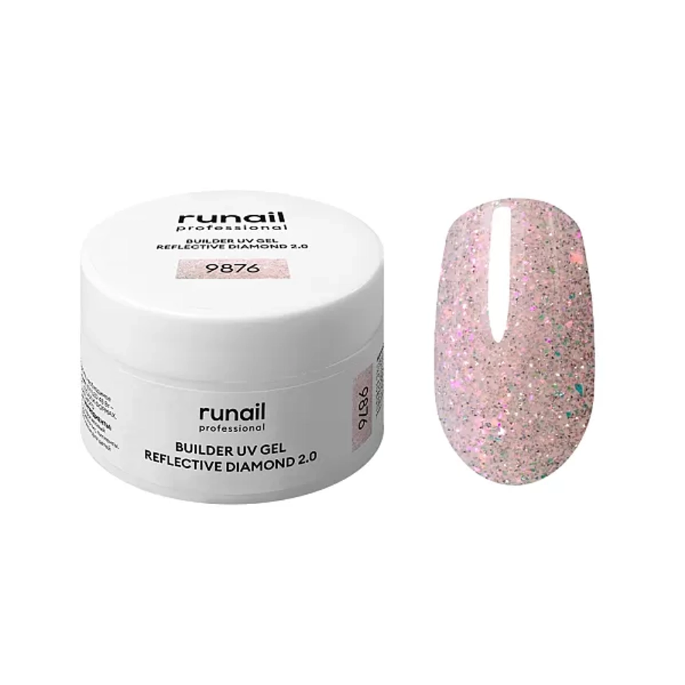 Моделирующий УФ-гель светоотражающий BUILDER UV GEL REFLECTIVE DIAMOND 2.0, 15г №9876