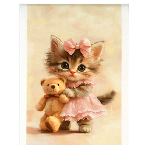 Блокнот А6 40 л. ФЕНИКС Котенок с плюшевым мишкой (71640)