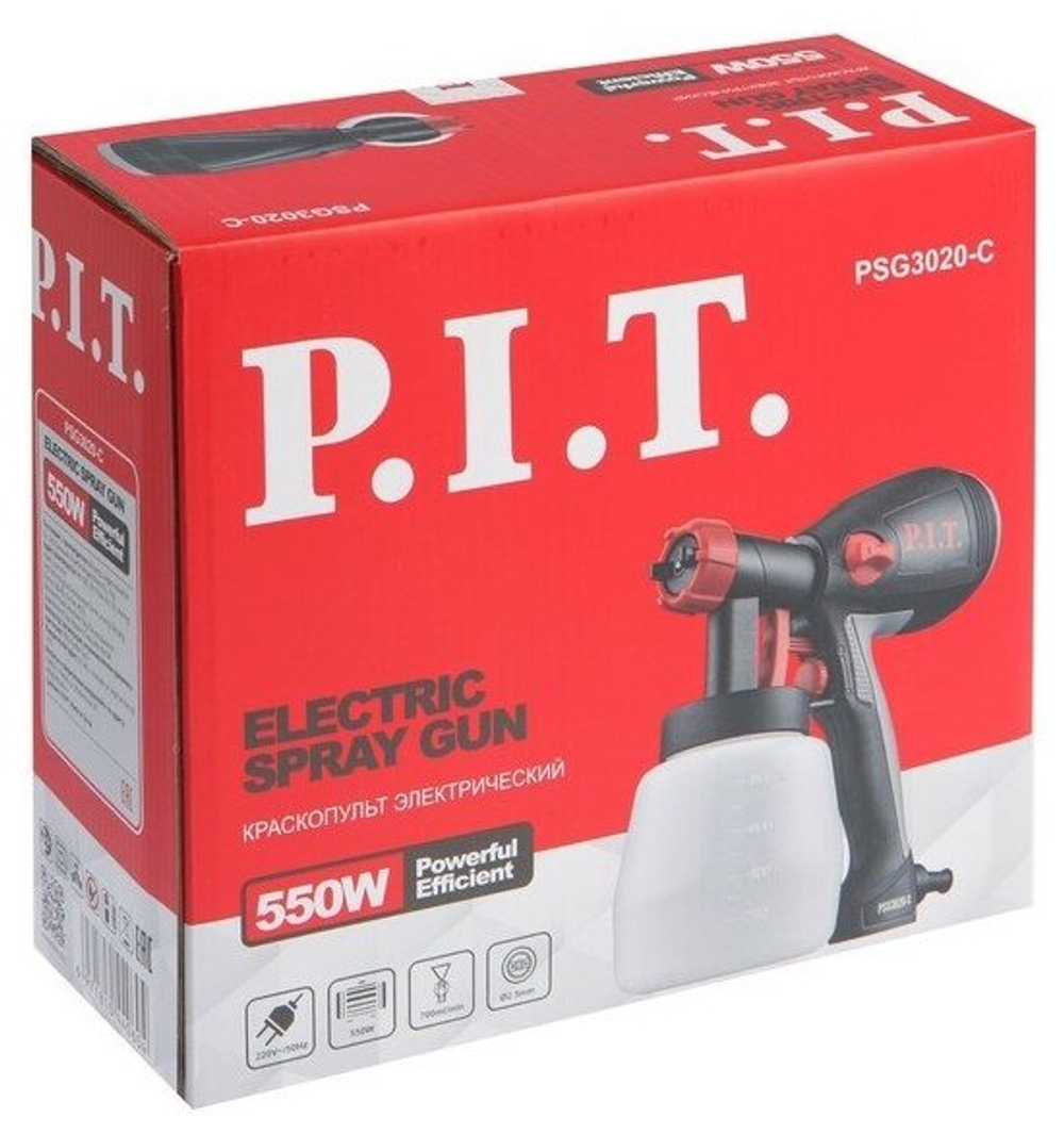 Краскораспылитель P.I.T PSG3020-C МАСТЕР 550Вт,700мл/мин,емкость 800мл
