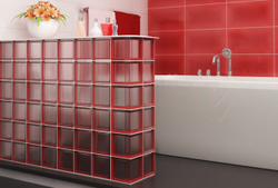 Стеклоблок красный Mini Classic 14.6x14.6x8 см.