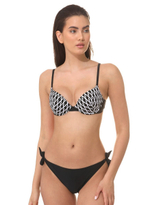 Раздельный купальник Caleidoscope: лиф пуш-ап и плавки на завязках (Размер: B/L) (Цвет: черный)