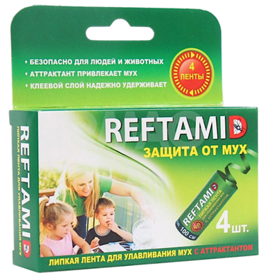 Липкая лента Reftamid от мух 4шт 6-232