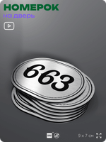 Номерок на дверь квартиры 663, для кабинета, офиса, шильдик 9 х 7 см, серебристый, Айдентика Технолоджи