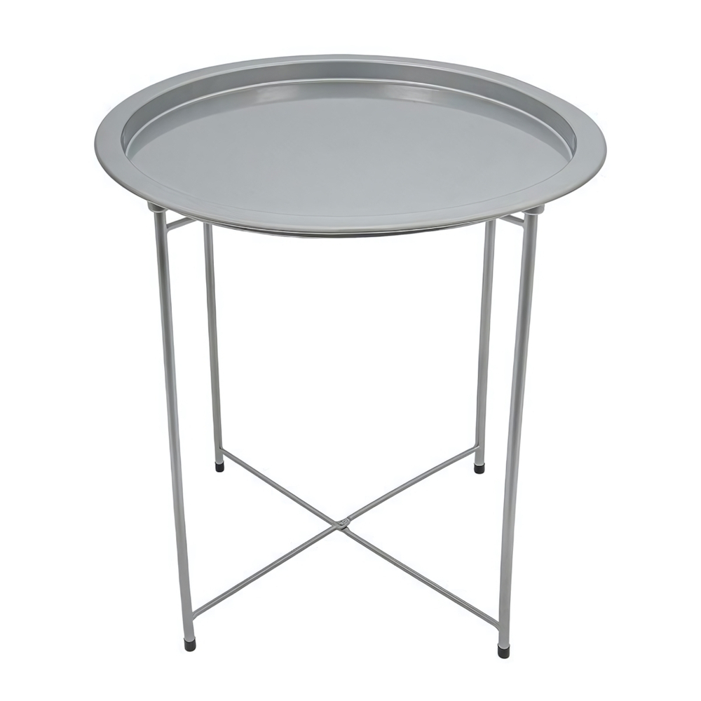 Столик складной металлический, Д470 Ш470 В505, серебряный
