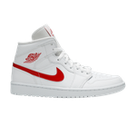 Кроссовки Jordan Air Jordan 1 Mid White University Red (Женская размерная сетка)