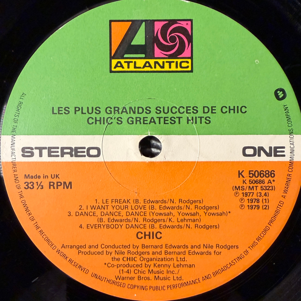 Chic ‎– Les Plus Grands Succes De Chic (Англия 1979г.)