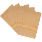 Пакеты дой-пак с замком ZIP LOCK, крафт с окном 60 мм, 180х260 + 40 мм, КОМПЛЕКТ 100 штук, 150 мкм, BRAUBERG, 700693