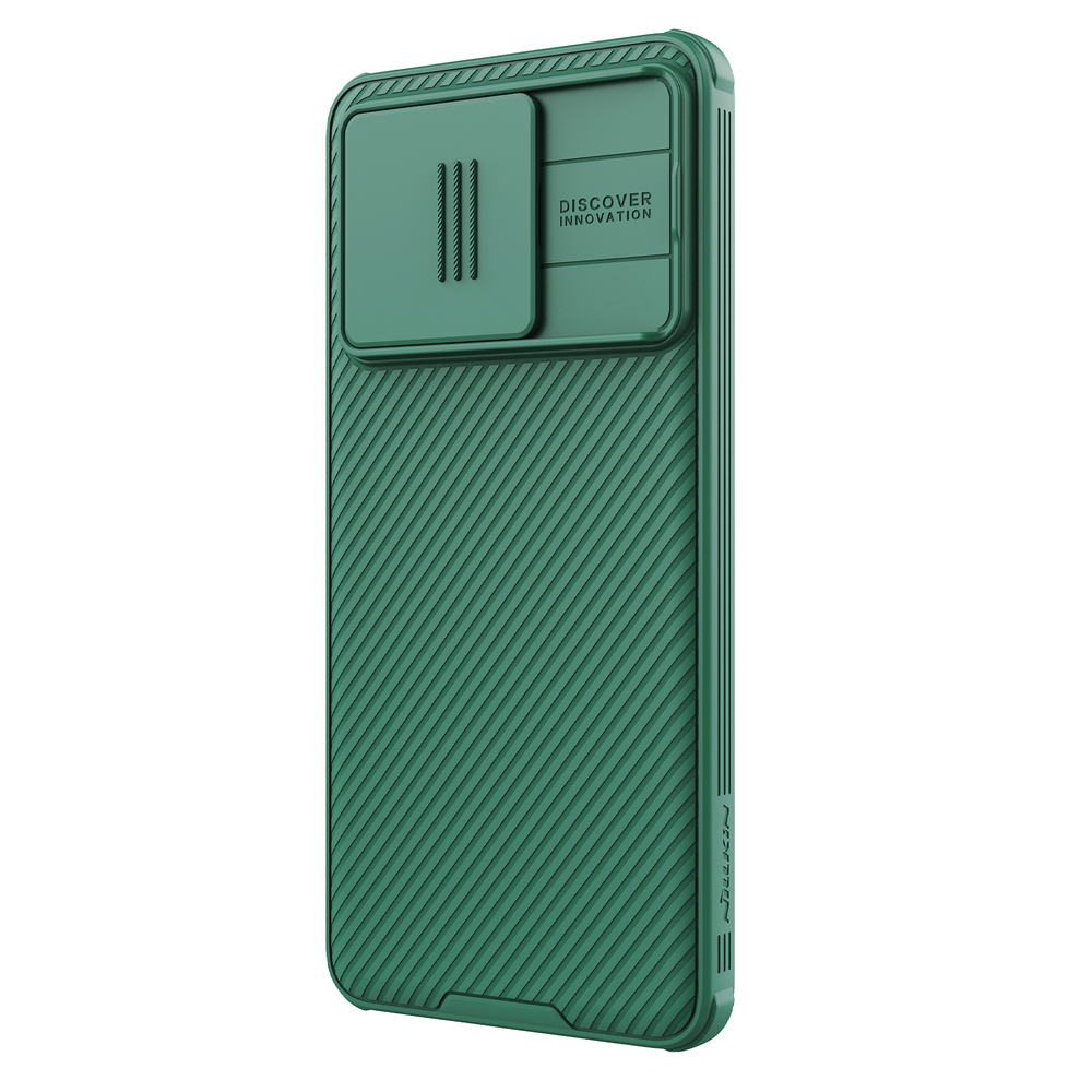 Чехол зеленого цвета (Dark Green) с защитной шторкой для камеры от Nillkin на Xiaomi Redmi K70 Ultra, серия CamShield Pro Case