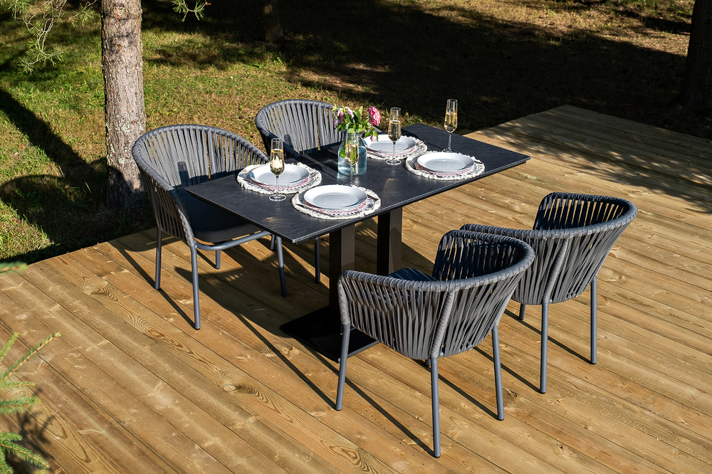 "Каффе Дабл" обеденная группа на 4 персоны, цвет "серый гранит"