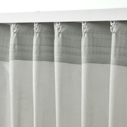 IKEA SILVERLÖNN  (ИКЕА СИЛВЕРЛÖНН)  -  Шторы, 2 шт, на ленте/светло-серые, 145x300 см