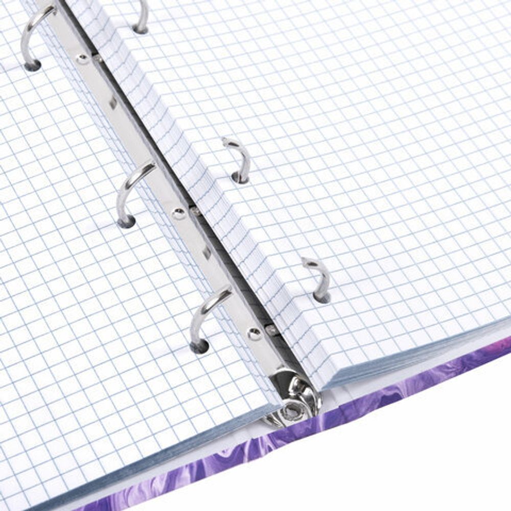 Тетрадь на кольцах А5 165х215 мм, 120 листов, твердый картон, клетка, BRAUBERG, "Blur", 404714