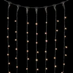 Светодиодный занавес с колпачком 2*3 м., 600 экстра теплых белых LED ламп, каучуковый черный провод, IP65, Beauty led (LL602-1-2EWW)