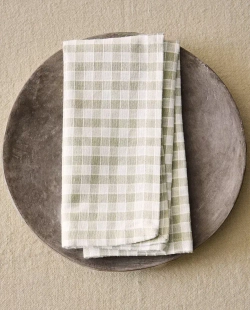 ZARA HOME САЛФЕТКИ ИЗ ХЛОПКА В КЛЕТКУ (НАБОР ИЗ 2 ШТ.), ЗЕЛЕНЫЙ