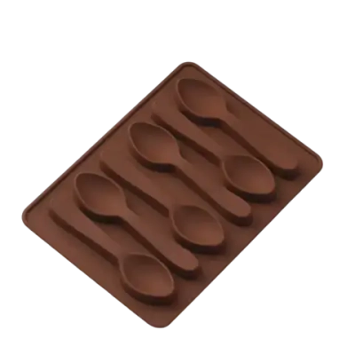 Форма для украшений Доляна «Ложечки», силикон, 18×12×1,2 см, 6 ячеек, цвет коричневый