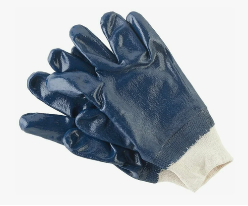 Перчатки нитриловые полный облив, манжет резинка