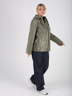 Кожаная куртка демисезонная с капюшоном