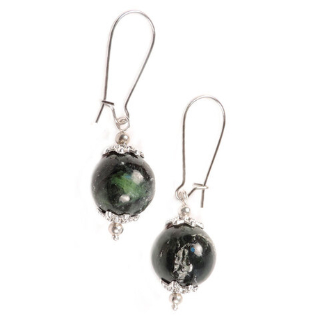 Серьги "Аваланш" нефрит