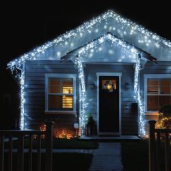 ULD-B20007-480-DTA-RC WHITE IP44 Бахрома светодиодная. 20м. С пультом. 480 светодиодов. Белый свет. Провод прозрачный. ТМ Uniel