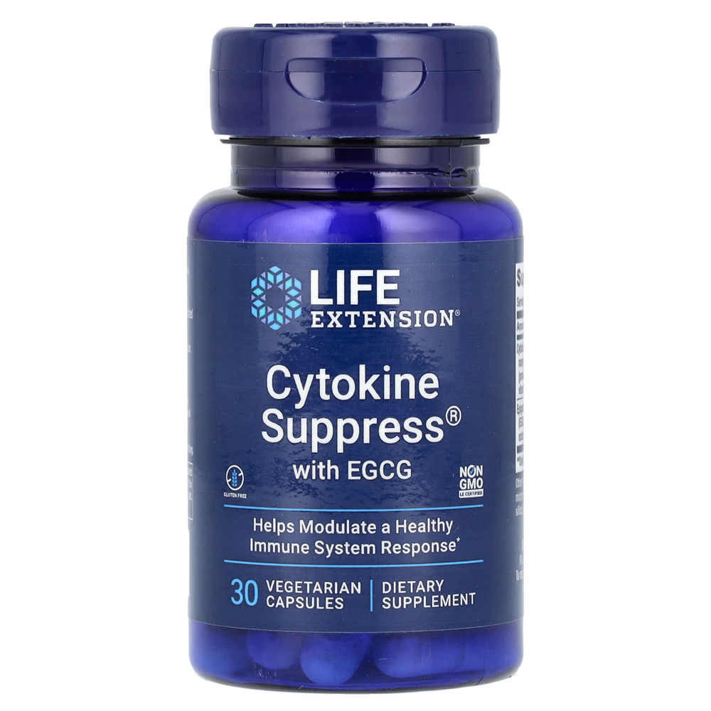 Life Extension, Cytokine Suppress® с EGCG, 30 вегетарианских капсул