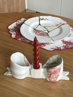 Гипсовый подсвечник Бант Kintsugi