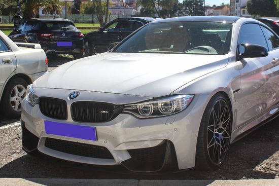 Юбка переднего бампера глянцево - черный V.1 для BMW M3/M4 F80/F82 2013-2019