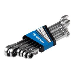 KING TONY (122A06MR) Набор комбинированных трещоточных ключей, 10-19 мм, 6 предметов