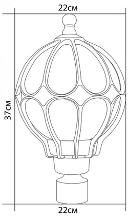 Садово-парковый светильник Сфера PL3803 60W 230V E27 черное золото (на столб) ОТК