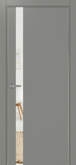 Межкомнатная дверь Optima Porte НЕАПОЛЬ 211 Зеркало, Алюминиевая кромка SC (матовое серебро) с 2-х сторон