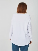 Лонгслив оверсайз с вырезом лодочка белый