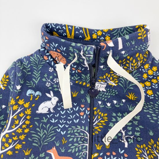 Толстовка из футера с начесом "Осенний лес" индиго