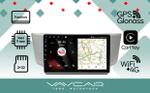 Магнитола для Toyota Harrier XU30 2003-2013, Lexus RX 2003-2009 (монохром, рамка вниз) - Vaycar VA37-0300 9" на Android 13, 4G SIM-слот