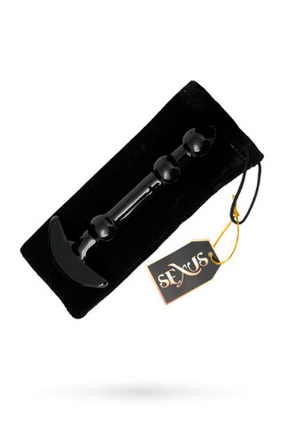 Элегантный черный фаллоимитатор из стекла (Цвет: черный)