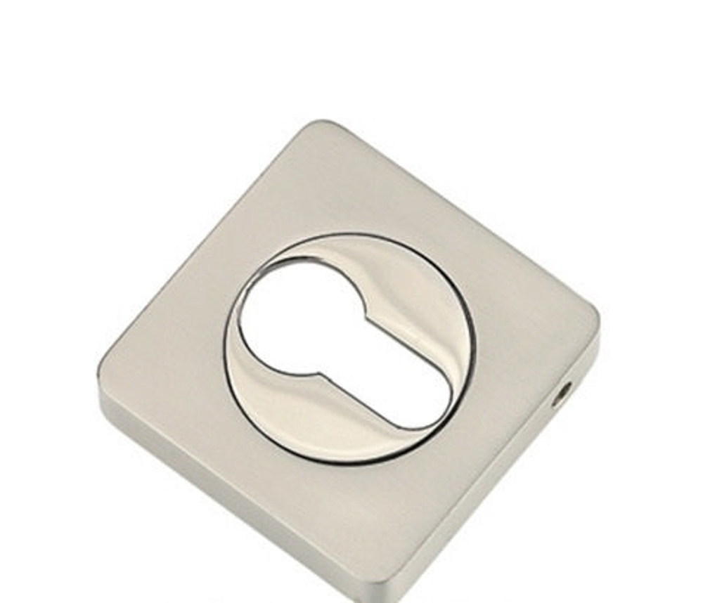 Накладка на цилиндр квадратная Тикс КВ ET 05, цвет никель матовый/никель блестящий (гарантия - 12 месяцев)