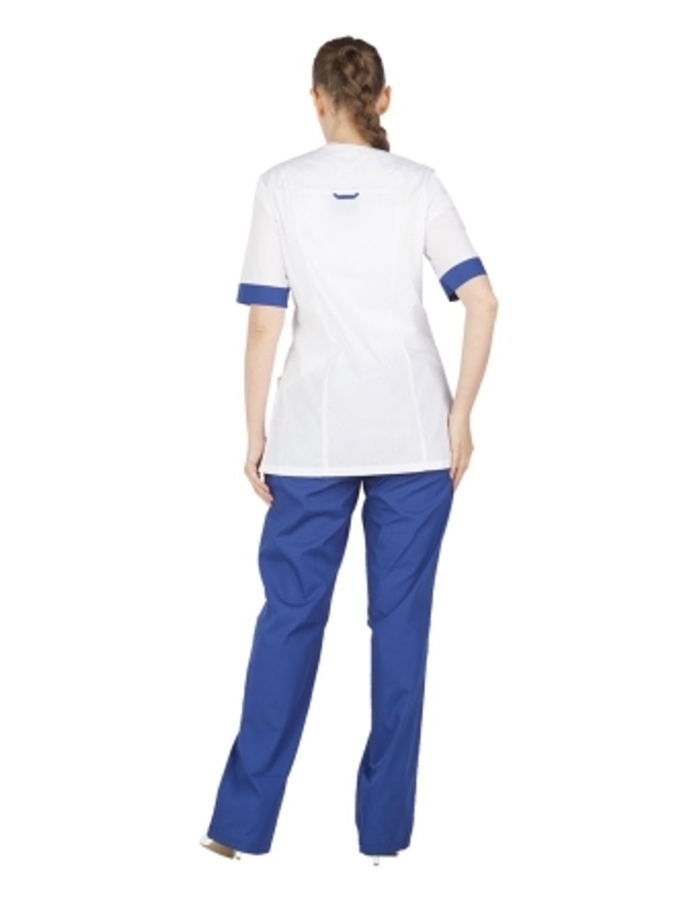 Костюм "Анюта-Ю" белый с васильковой отделкой