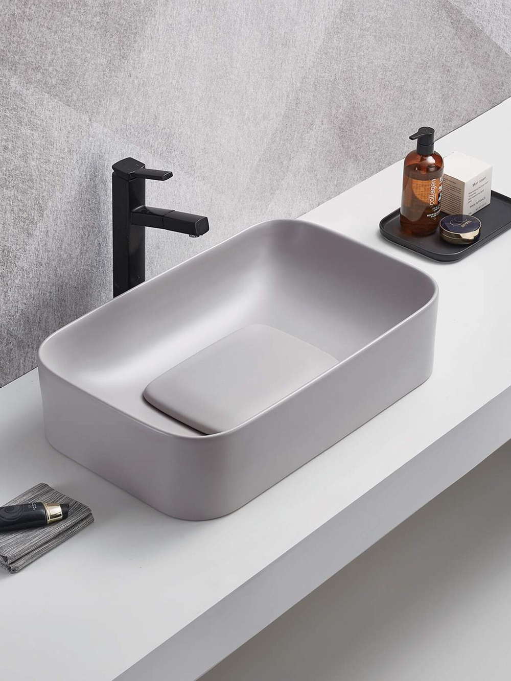 Раковина накладная (Матовая серая) WeltWasser WW ELBACH 78575-70 MT-GR 705х350х150